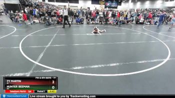 77 lbs Champ. Round 1 - Ty Martin, IA vs Hunter Beeman, MT