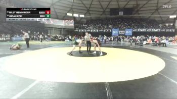 Boys 3A 150 lbs Champ. Round 1 - Judah Eck, Ridgeline vs Riley Hemminger, North Central