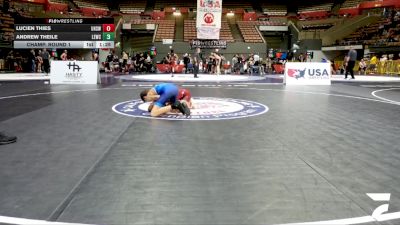 Cadet Boys Lower - 100 lbs Champ. Round 1 - Andrew Theile, Livermore Elite Wrestling Club vs Lucien Thies, Ukiah High School Wrestling