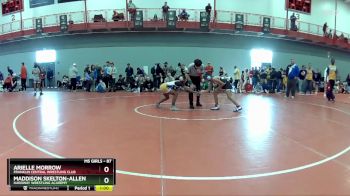 87 lbs 7th Place Match - Arielle Morrow, Franklin Central Wrestling Club vs Maddison Skelton-Allen, HardWay Wrestling Academy