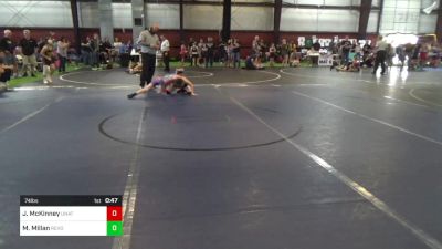 74 lbs Semifinal - Jeremy McKinney, Unattached vs Maddox Millan, Revolution