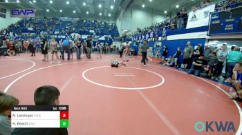 43-46 lbs Quarterfinal - Nash Leisinger, Choctaw Ironman Youth Wrestling vs Hunter Beach, Woodland Wrestling Club