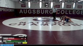 133 lbs Semifinal - Thomas Oswald, Augsburg vs Isaac Ayers, Luther