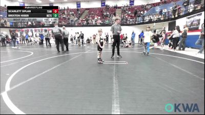 52 lbs Round Of 32 - Scarlett Splan, Team Worx Wrestling Club vs Brixton Hiser, Murray County Takedown Club