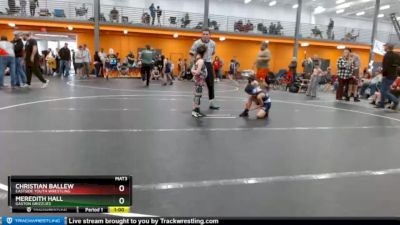 58 lbs Semifinal - Christian Ballew, Eastside Youth Wrestling vs Meredith Hall, Gaston Grizzlies