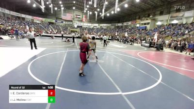 90 lbs Round Of 32 - Elijah Cardenas, Ortega Middle School vs Jacob Molina, Fort Morgan Wrestling Club