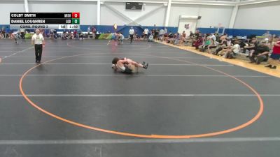 150 lbs Cons. Round 3 - Colby Smith, Mishawaka Wreslting vs Daniel Loughren, Lake Gibson Braves