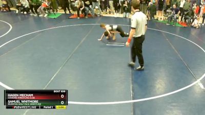 80 lbs Champ. Round 1 - Hagen Mecham, Cougars Wrestling Club vs Samuel Whitmore, Riverton Wolf Pack Wrestling