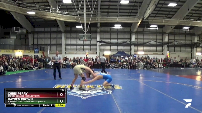 149 lbs Semifinal - Hayden Brown, Johnson & Wales University (Rhode Island)  vs Chris Perry, Trinity College (Connecticut)
