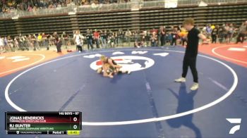 97 lbs Cons. Round 2 - Jonas Hendricks, Torrington Wrestling Club vs Rj Gunter, Green River Grapplers Wrestling