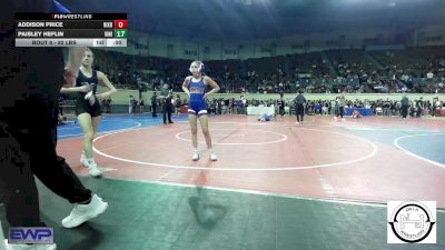 92 lbs Round Of 16 - Addison Price, Bixby JH Girls vs Paisley Heflin, Vinita Kids Wrestling