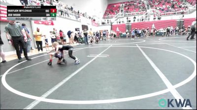 52 lbs Round Of 32 - Waylen Mylonas, OKC Saints Wrestling vs Jeb Webb, Shelton Wrestling Academy