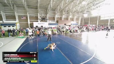 62 lbs Cons. Round 3 - Adalei Bongolan, Iron County Wrestling Academy vs Gavin Orrock, Hook`Em Wrestling Club