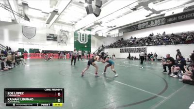 120 lbs Cons. Round 4 - Kainani Libunao, Aliso Niguel vs Zoe Lopez, Charter Oak