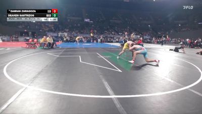 6A Boys 157 lbs 5th Place Match - Deaken Santrizos, Newberg Boys vs Damian Zaragoza, South Salem Boys