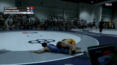 65 kg Cons. Sub-rd Of 64 - Jett Schwartz, Tiger Den Wrestling Club vs Presley Hartwig, Angry Fish