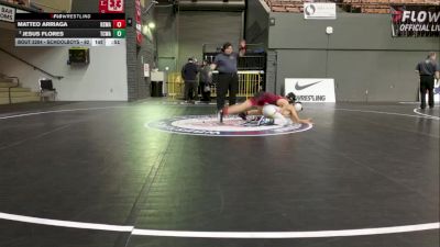 Schoolboys - 92 lbs Cons. Round 4 - Matteo Arriaga, Red Star Wrestling Academy vs Jesus Flores, TUF California Wrestling Academy