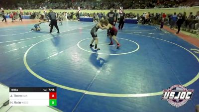 90 lbs Rr Rnd 4 - Jack Thorn, HURRICANE WRESTLING ACADEMY vs Henry Raile, Woodward Youth Wrestling