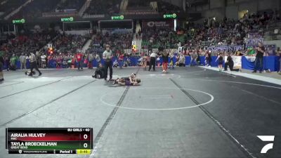 40 lbs Quarterfinal - Tayla Broeckelman, Great Bend vs Airalia Hulvey, MAC