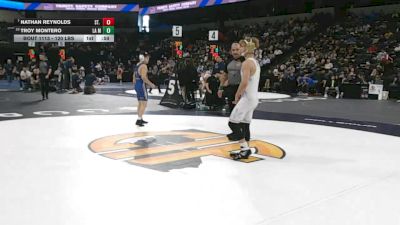 120 lbs 7th Place - Nathan Reynolds, St. John Bosco (SS) vs Troy Montero, La Mirada (SS)