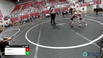 49 lbs Round Of 16 - Braxton Baker, Comanche Takedown Club vs Steven Emerson, Choctaw Ironman Youth Wrestling
