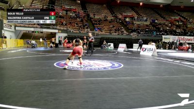 Cadet Girls - 120 lbs Cons. Semis - Solei Tello vs Valentina Castillo, College Prep Wrestling Academy