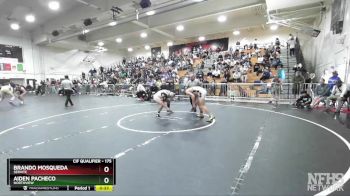 175 lbs 5th Place Match - Aiden Pacheco, Northview vs Brando MosQueda, Servite