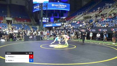 100 lbs Rnd Of 16 - Layla Phillips, Iowa vs Emaline Hicks, Michigan