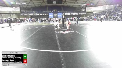 110 lbs Quarters - Bennett Walsh, Ascend Wrestling Academy vs Anthony Cruz, Victory Wrestling-Central WA