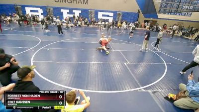 117 lbs Cons. Round 3 - Colt Hanssen, Wasatch vs Forrest Von Haden, Monticello