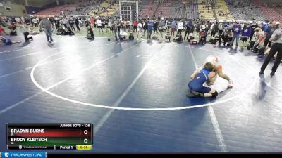 126 lbs Cons. Round 2 - Brody Kleitsch, IA vs Bradyn Burns, IA