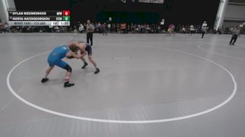 113 lbs Champ. Rd Of 32 - Kosta Hatzigeorgiou, Collum Trained School Of Wrestling vs Dylan Nieuwenhuis, Michigan Premier WC