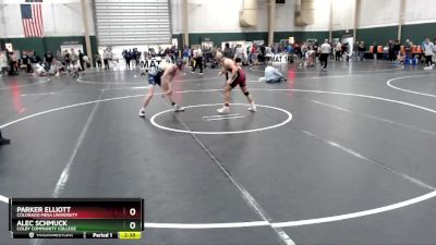 157 lbs Cons. Round 2 - Alec Schmuck, Colby Community College vs Parker Elliott, Colorado Mesa University