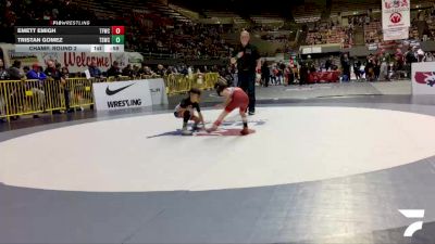 Bantam - 53 lbs Cons. Round 1 - Tristan Gomez, Team Selma Wrestling Club vs Emett Emigh, Top Fueler Wrestling Club