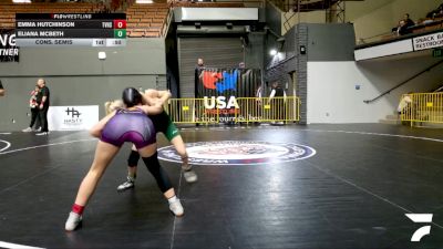 Junior Girls - 100 lbs Cons. Semis - Emma Hutchinson, Temecula Valley High School Wrestling vs Eliana McBeth