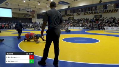 129 lbs Consi Of 16 #1 - Carlo Gutierrez, Buchanan vs Kekoa Ogawa, Central Catholic