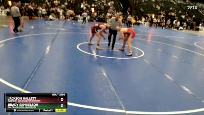 197 lbs Cons. Round 5 - Jackson Hallett, Western Colorado University vs Brady Samuelson, Colorado Mesa University