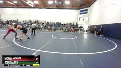 165 lbs Cons. Semi - Nathan Vasquez, Unattached vs Zach Hanson, Stanford University