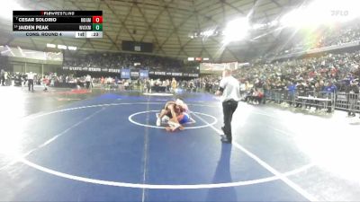 Boys 2A 126 lbs Cons. Round 4 - Cesar Solorio, Ridgefield vs Jaiden Peak, West Valley (Spokane)