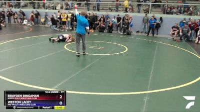 77 lbs Final - Brayden Bingaman, North Pole Wrestling Club vs Weston Lacey, Mid Valley Wrestling Club