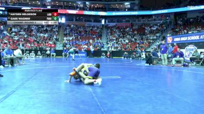 1A-157 lbs Champ. Round 2 - Hayden Helgeson, Lake Mills vs Gabe Wagner, Panorama