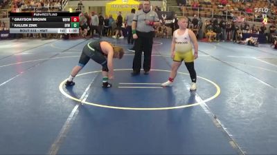 Round 2 - Kallen Zink, Beavercreek Youth Wrestling vs Grayson Brown, Western Brown Youth Wrestling