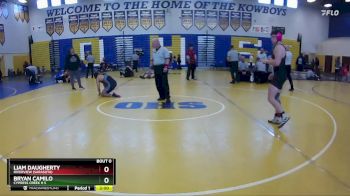 157 White Cons. Round 1 - Liam Daugherty, Riverview (Sarasota) vs BRYAN CAMILO, Cypress Creek H S