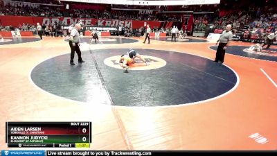 2A 113 lbs Cons. Round 2 - Aiden Larsen, Yorkville (Y. Christian) vs Kannon Judycki, Elmhurst (IC Catholic)