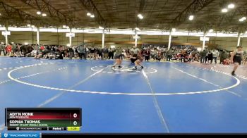 132 lbs Champ. Round 1 - Ady`n Monk, New Plymouth vs Sophia Thomas, Robert Stuart Middle School