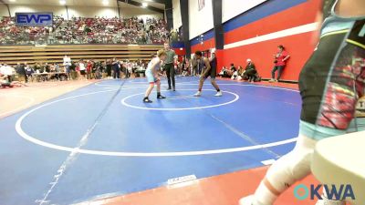 100 lbs Quarterfinal - Michael Evans III, Tulsa Blue T Panthers vs Jet Sheninger, Collinsville Cardinal Youth Wrestling