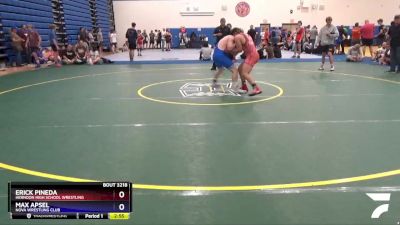 145 lbs Quarterfinal - Erick Pineda, Herndon High School Wrestling vs Max Apsel, NOVA Wrestling Club