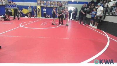 40 lbs Consolation - Jackson Purvis, Owasso Takedown Club vs Finlee Bowman, Team Tulsa Wrestling Club