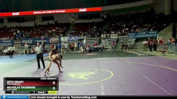 D 1 132 lbs Cons. Round 5 - Seth Grady, Fontainebleau vs Nicholas Sauerwin, Holy Cross