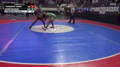7A 215 lbs Cons. Round 2 - Eguensley Cerant, Albertville vs Jayden Milledge, Carver Montgomery HS